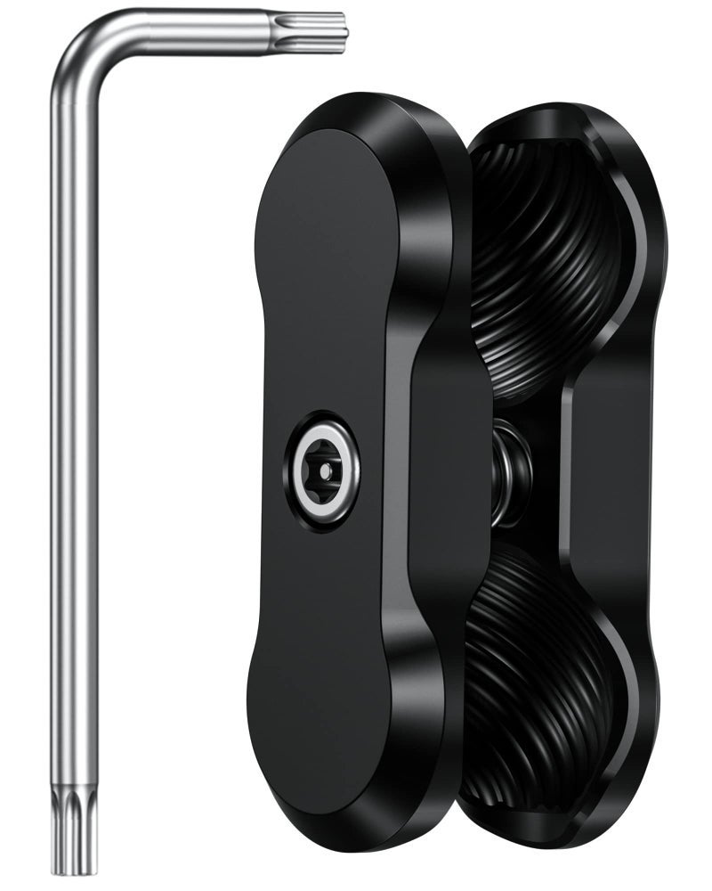 بركوفان ذراع مزدوج المقبس من سبائك الألمنيوم متوافق مع قواعد الذاكرة B، حجم B مكونات كرة 1 بوصة وحامل حامل هاتف دراجات نارية مع محول كرة 1 بوصة - Image 1